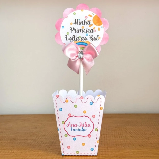 PEGUE E MONTE - Centro de Mesa PRIMEIRA VOLTA AO SOL MENINA - Decoração de Festa | Lembrancinhas | Aniversário | Personalizados