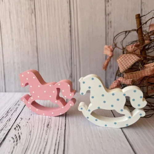Chá Revelação - Decoração Bebê Dupla de Cavalinhos 8cm