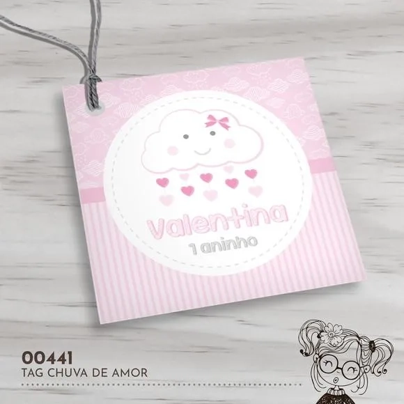 Tag Quadrada Chuva de Amor - 00441