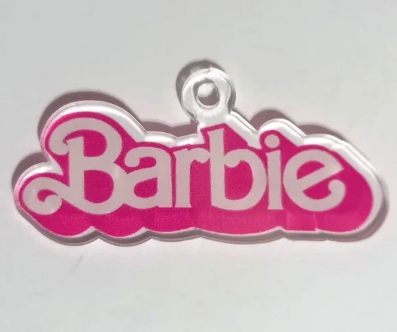 Pingente Nome Barbie Acrilico Impresso - 4 Unidades