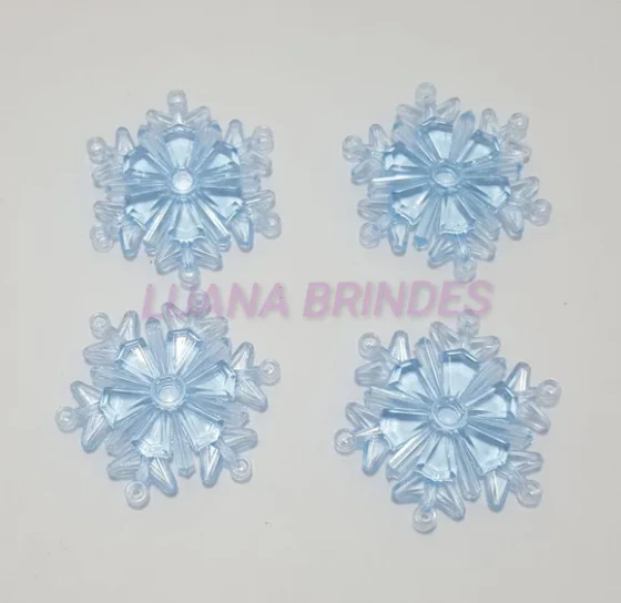 Aplique de Floco de Neve em acrílico - 4cm - pct com 20 unid