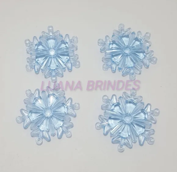 Aplique de Floco de Neve em acrílico - 4cm - pct com 20 unid