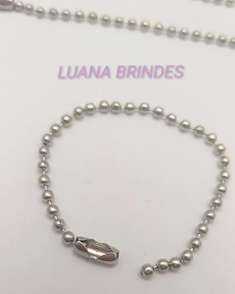 Corrente de Bolinha em Prata 1,5mm com 10cm - Pct C/20 Unid