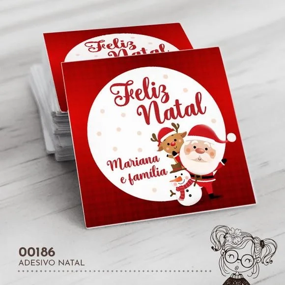 Adesivo Quadrado Natal - 00186
