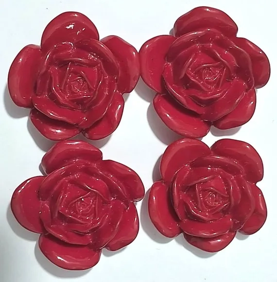 Flor Colorida Grande com 2 Furo Passante - 4 Unidades