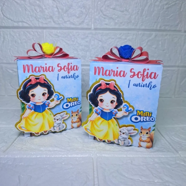 Mini Oreo na Caixa Personalizada - Branca de Neve (Fazemos todos os temas)