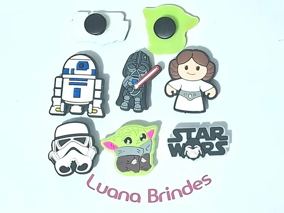 Pins de Crocs Star Wars Emborrachado Pacote com 6 Unidades