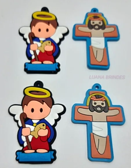 Kit São Rafael e Crucifixo de Borracha - Pct C/3 kits