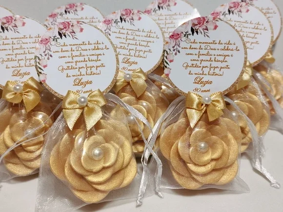 Lembrancinha Aniversário 80 Anos: Sabonete Flor Camélia Luxo