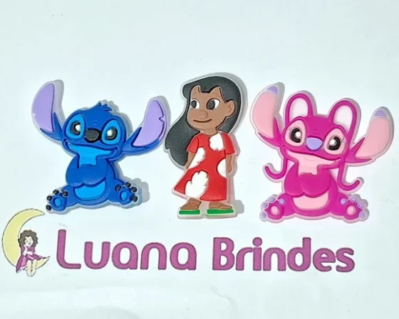 Aplique Lilo & Stitch e Angel Emborrachado Pacote C/6 Peças