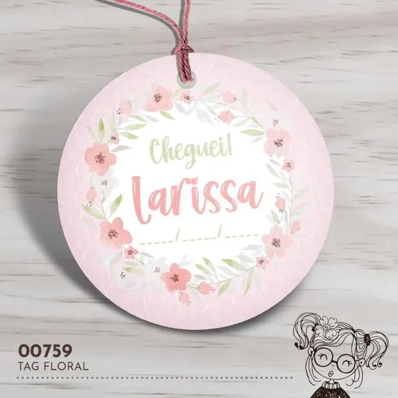 Tag Redonda Floral - 00759
