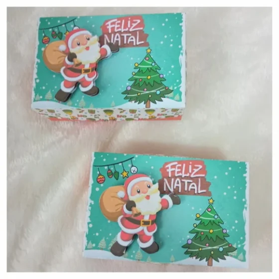 Caixa para 6 Doces Natal- Enviada Desmontada