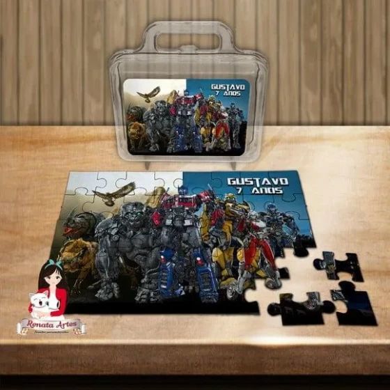 Quebra Cabeça Personalizado na Maleta Transformers