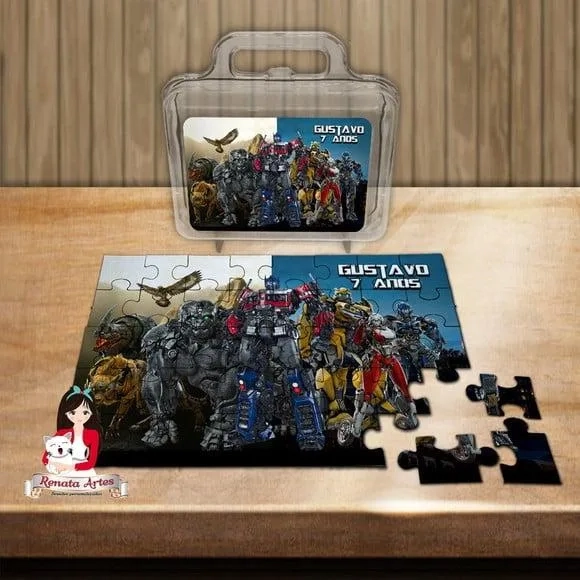 Quebra Cabeça Personalizado na Maleta Transformers