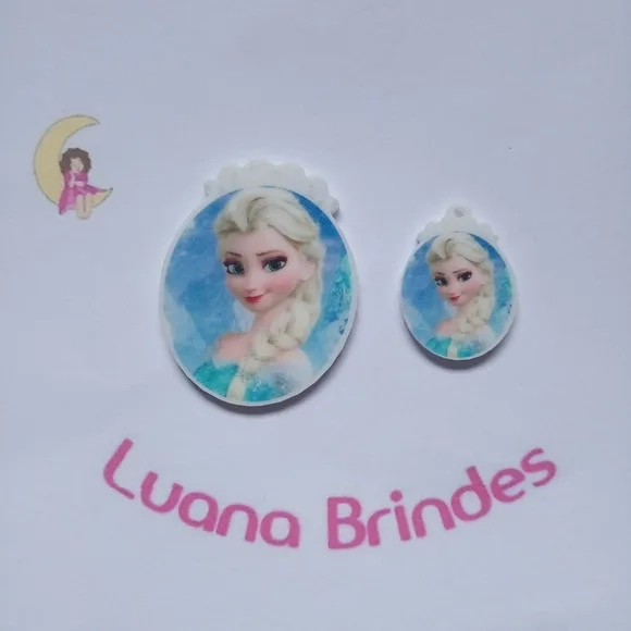 Kit Princesa Elza Aplique e Pingente de Acrilico 3 Kits