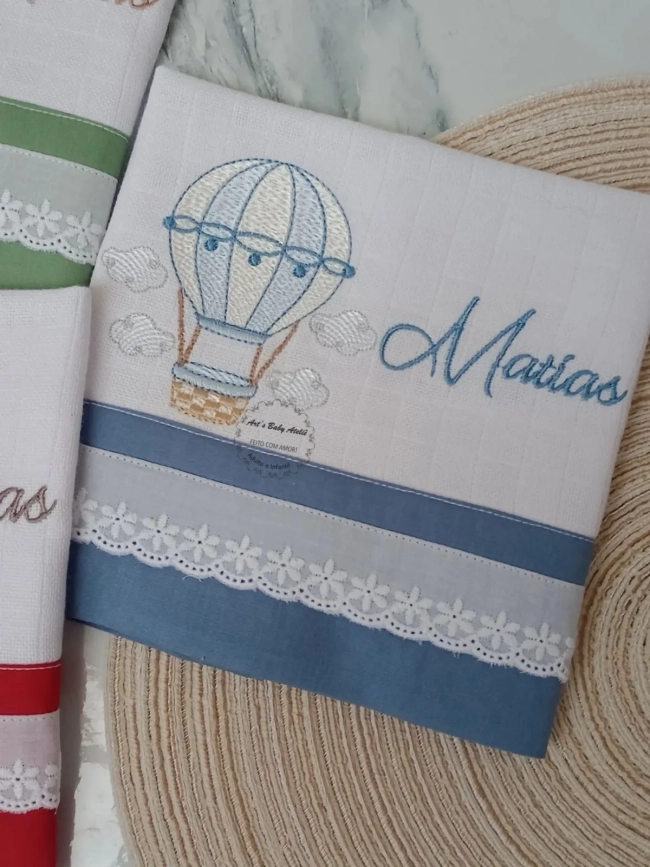 Kit Fraldas Personalizadas com Nome Bordado para Bebê, Enxoval Completo com Fraldas de Boca