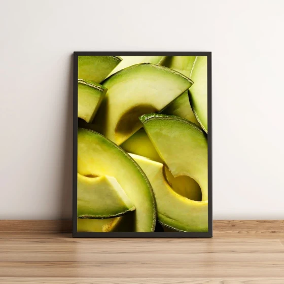 Quadro Decorativo com Fatias de Abacate Verde 2049