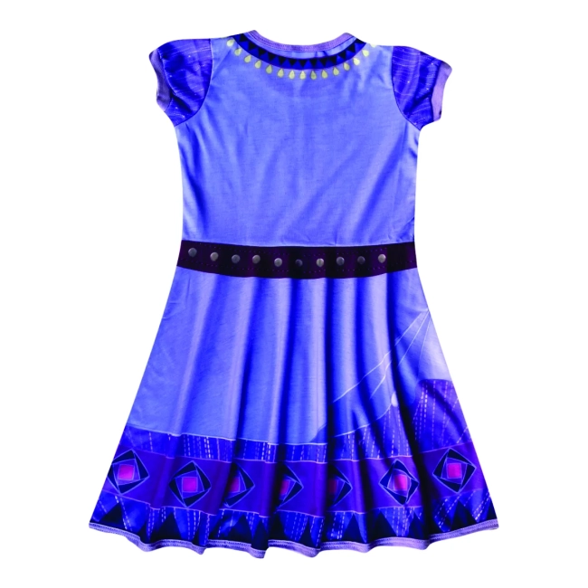 Vestido infantil Fantasia Garota dos Desejos Roxo com Detalhes Geométricos