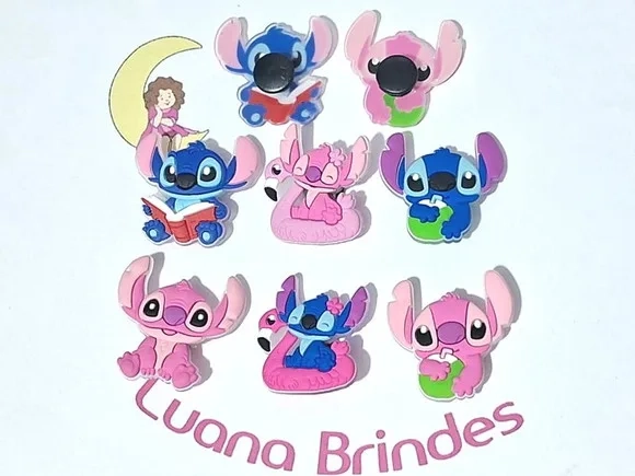 Pins de Crocs Stitch e Angel Pacote com 6 Unidades