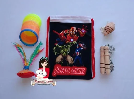 Mochila Boa Infância Personalizada Tema Avengers Vingadores