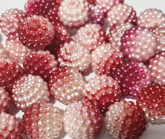 Pérola Craquelada Tie Dye Vermelho 12mm - 50 Unidades