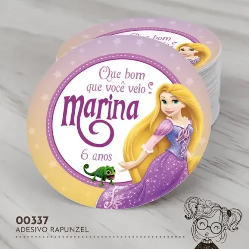 Adesivo Redondo Rapunzel - 00337