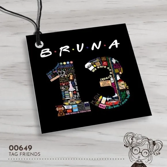 Tag Quadrada Friends - 00649