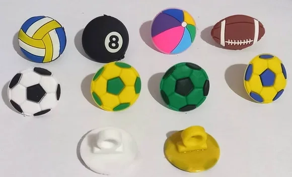 Ponteira P/lápis Bolas Esportiva Emborrachado - 6 Peças