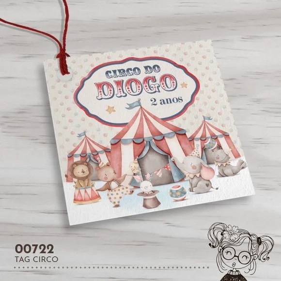 Tag Quadrada Circo - 00722