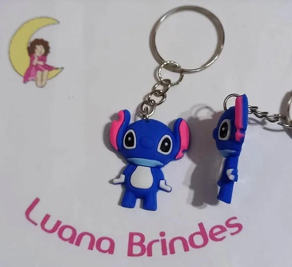 Chaveiro Stitch 3d Mini Emborrachado - 4 Unidades
