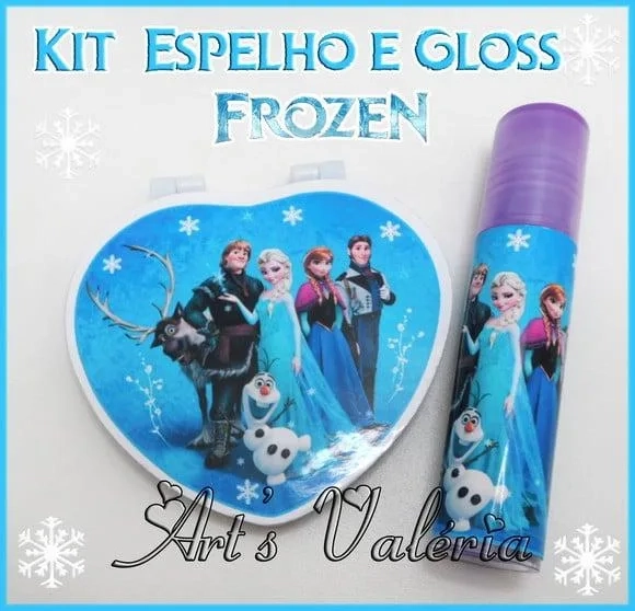 Kit Espelho Coração e Brilho Labial
