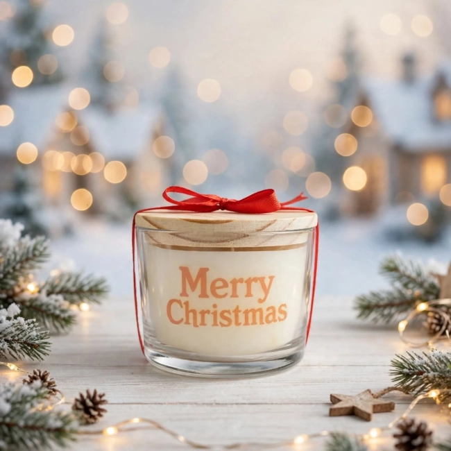 Vela Aromática no Copo Personalizada Natal Ursinho Pooh, Trabalhamos com outros temas - Informar  tema no chat
