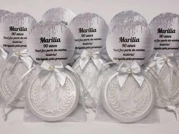 Lembrancinha 90 Anos, Sabonete Letra Inicial Personalizada