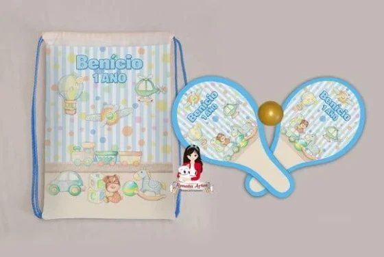 Mochila Ping Pong Tema Brinquedos Vintage