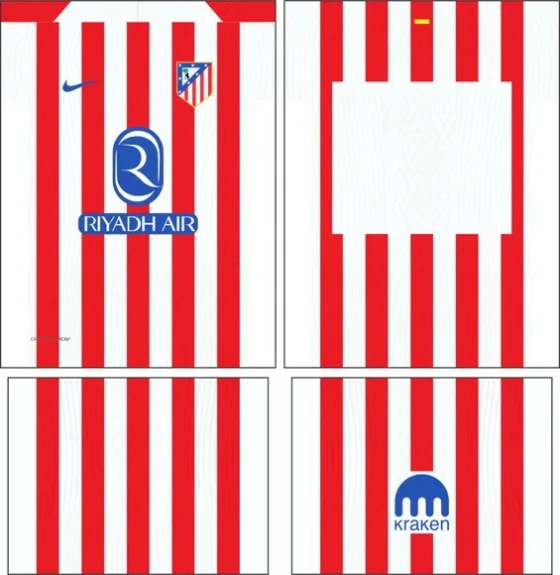Arte Vetor Camisa Atletico Madrid Local 2025-2026