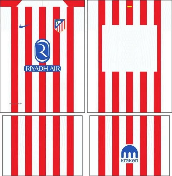 Arte Vetor Camisa Atletico Madrid Local 2025-2026