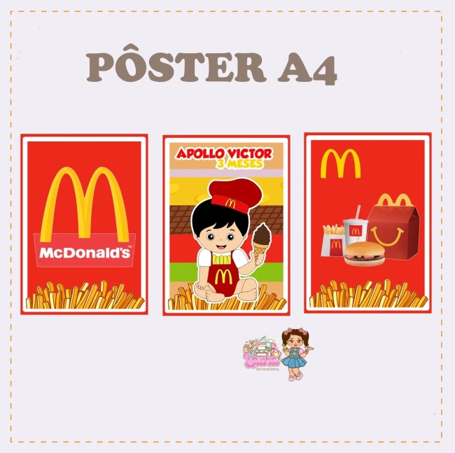 Kit Festa Só Um Bolinho MC DONALDS - Decoração de Festa