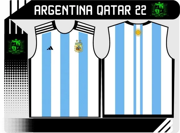 Vetor Da Camisa Da Argentina 2022 Qatar