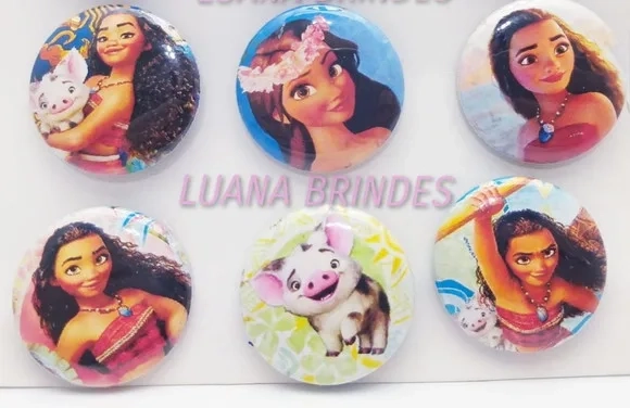 Bottons de Princesas - cartela com 6 unidades