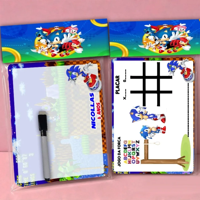 Lousa Magica Personalizada lembrancinhas Sonic
