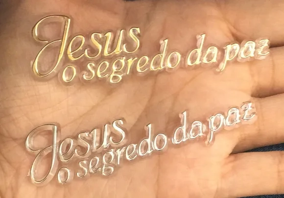 Plaquinhas jesus o Segredo da Paz de Acrílico Inj. Pct C/5