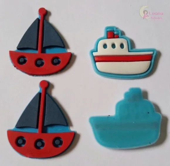 Apliques Barcos de borracha - pct c/8 unidades
