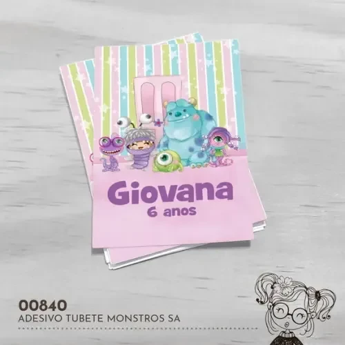 Adesivo Tubete Monstros Sa - 00840