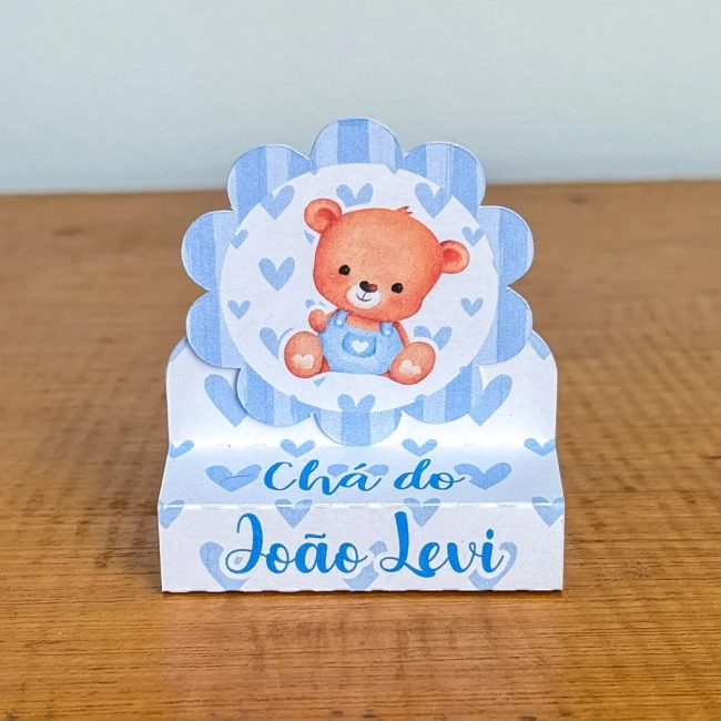 PEGUE E MONTE - Porta Bis Duplo Personalizados URSINHO AZUL - Decoração de Festa | Lembrancinhas | Aniversário | Personalizados