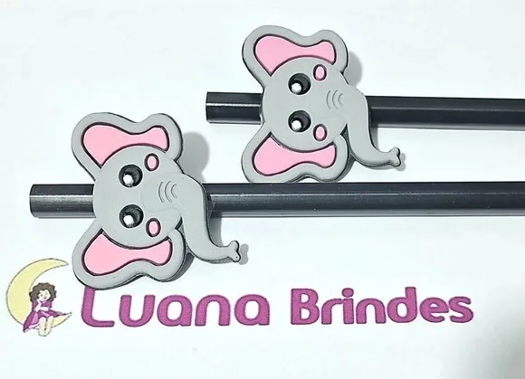 Lápis C/ponteira Elefante Emborrachado 3,5cm Pcts C/6 Peças
