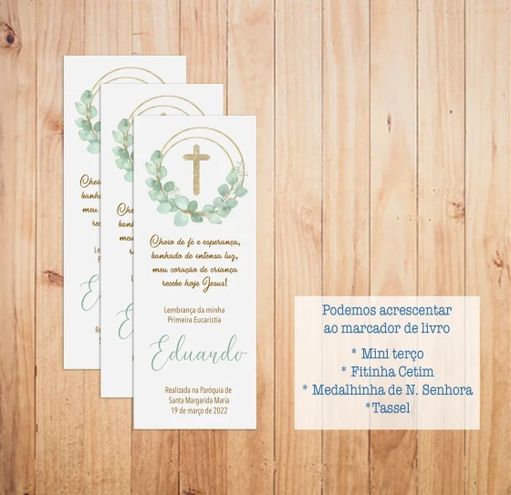 Lembrança Primeira Comunhão - Marcador Livro (15 un)