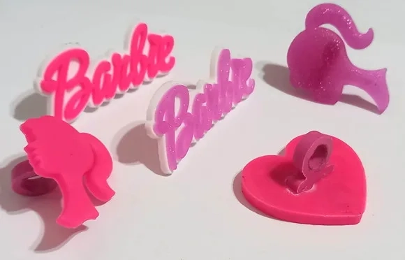 Ponteira P/lápis Barbie de Borracha Variados - Pct C/5 Unid