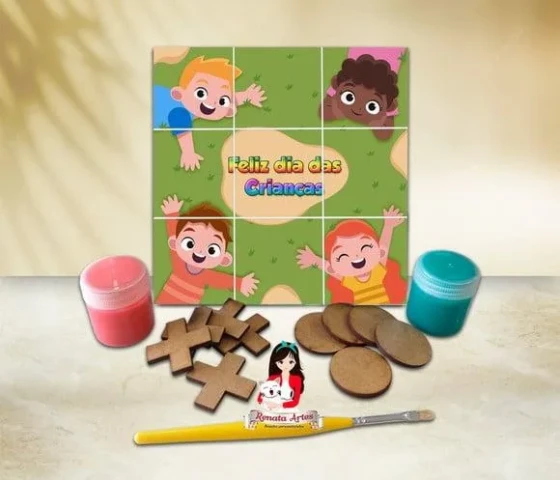 Jogo da Velha com Tinta Personalizado Dia das Crianças