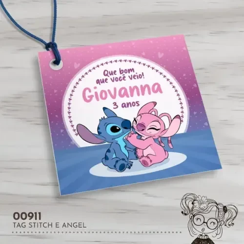 Tag Quadrada Stitch e Angel - 00911