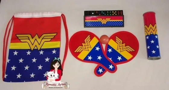 Kit Jogos 3 na Mochila Mulher Maravilha